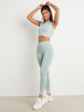 Zip Up Crop Top and Active Leggings Set